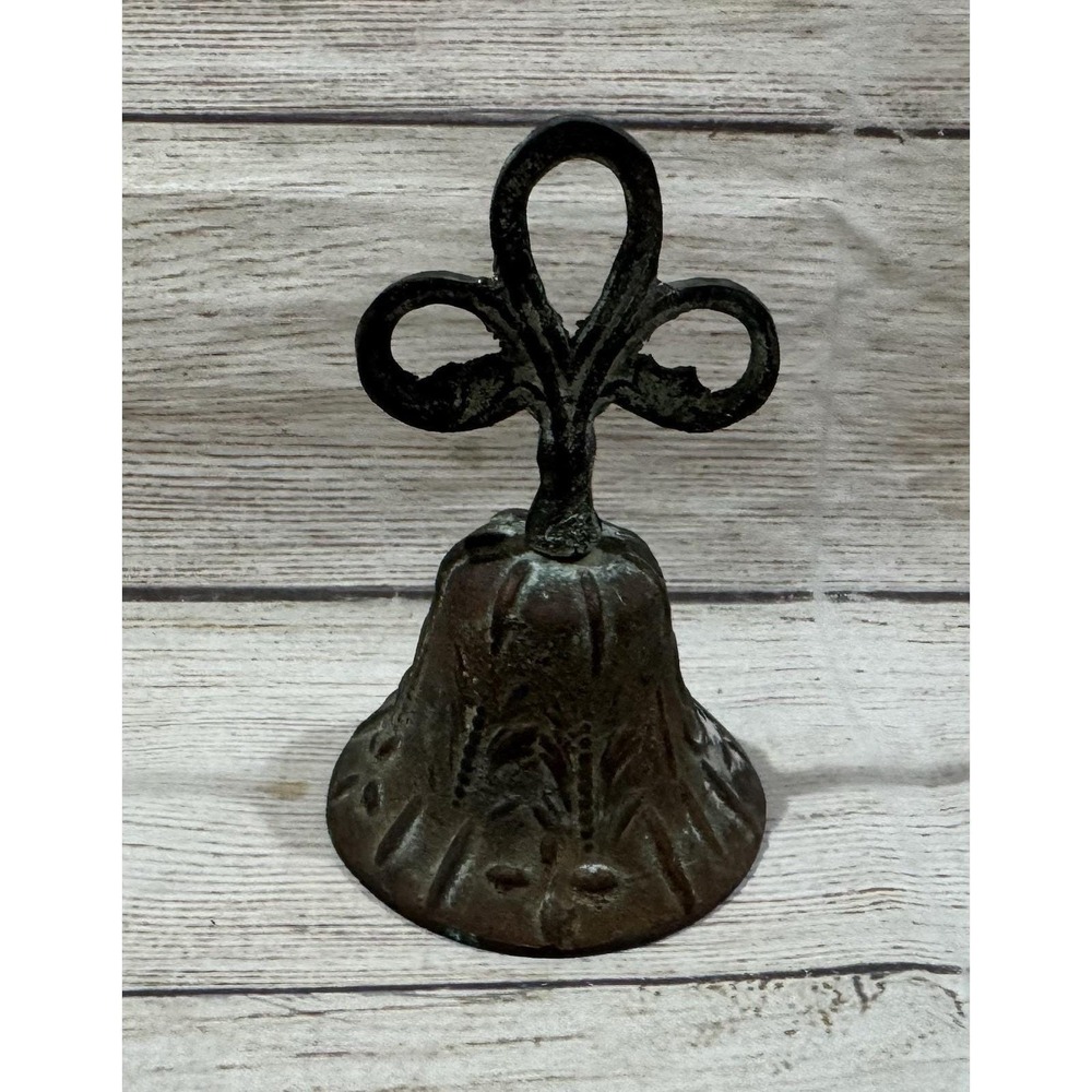 Antique Vintage Small Hand Held Bronze Mission Church Bell Ringer 4.25" GTubG - Picture 1 of 11